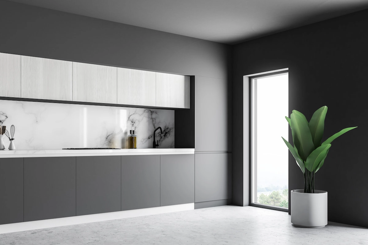 Model Dapur Minimalis Monokrom